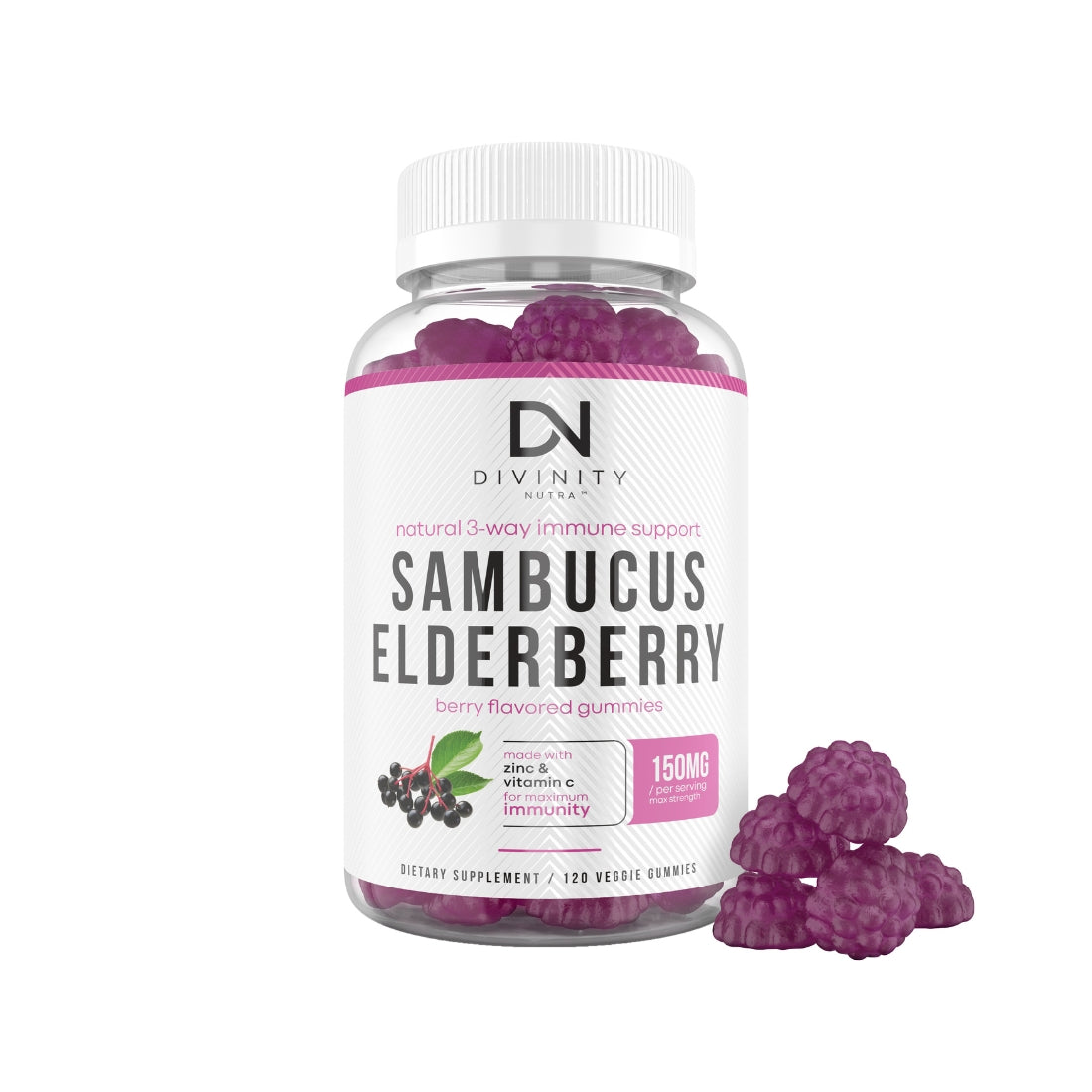 Sambucus Black Elderberry Gummies with Zinc and Vitamin C