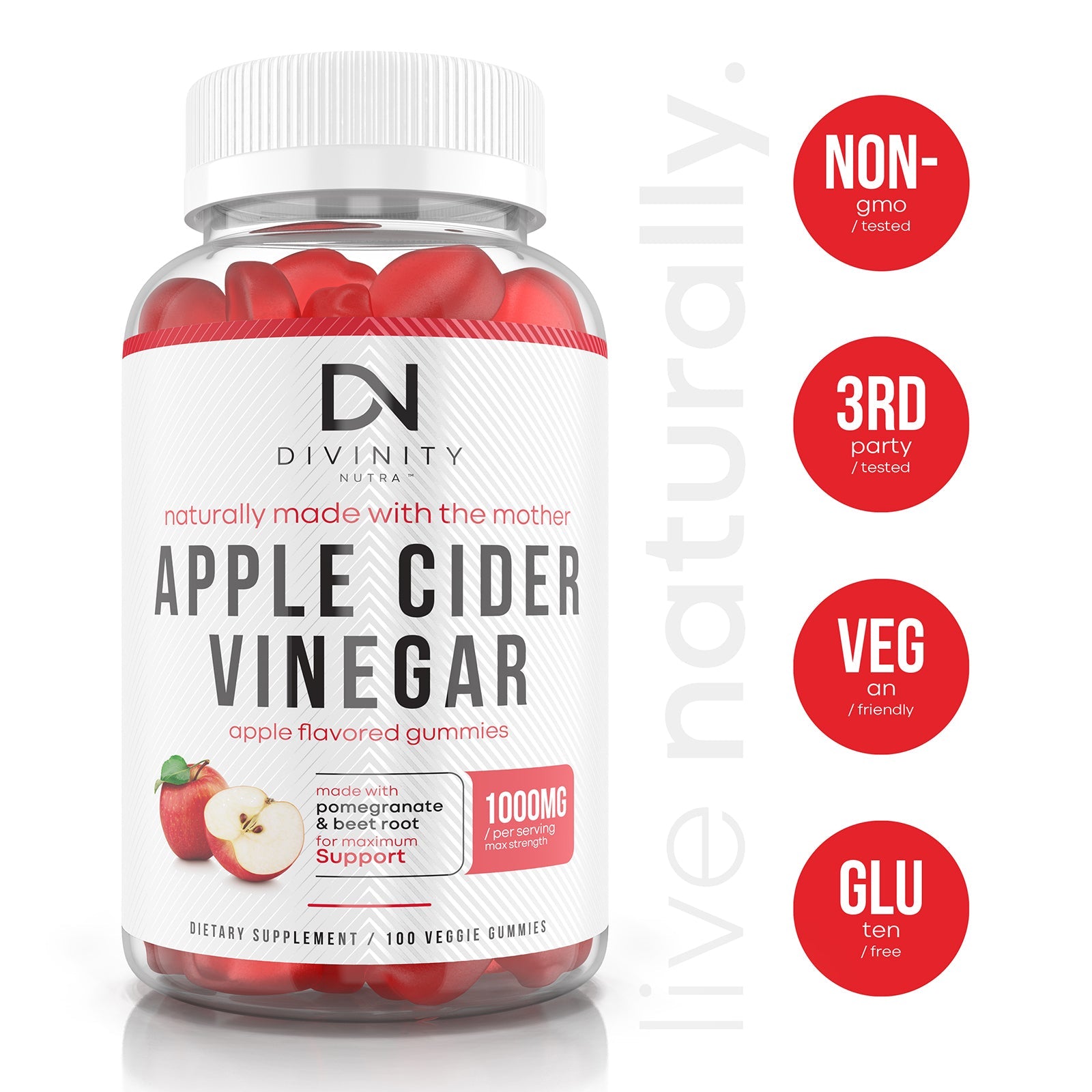 Apple Cider Vinegar Gummies with Vitamin B - Divinity Nutra